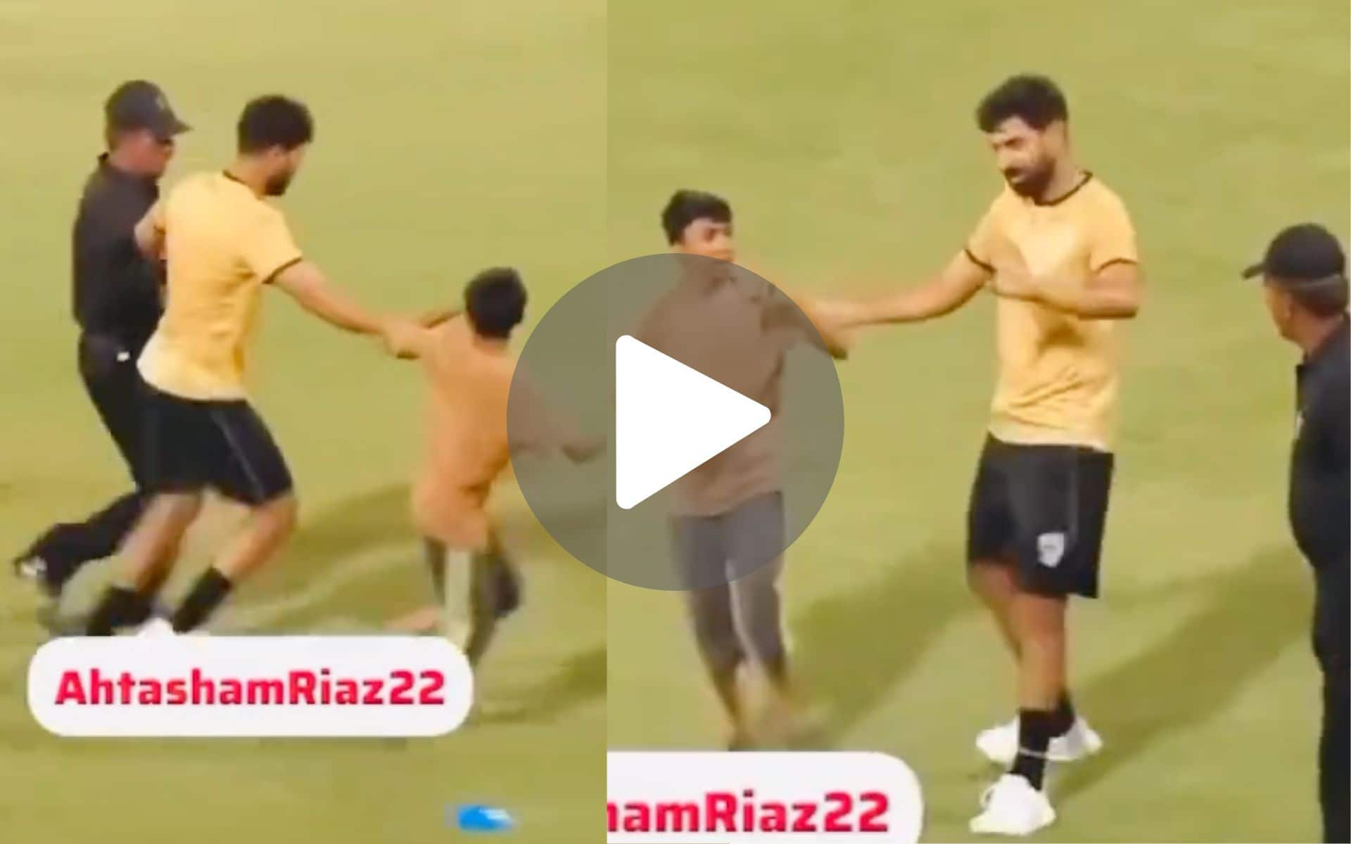 Haris Rauf Helps Babar Azam Fan Escape Security As He Invades Champions Cup Training Session-Watch